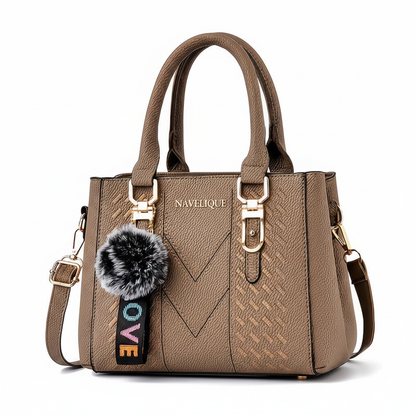 Navelique Brown Handbag - Brand Name Center Top