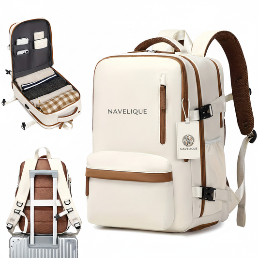 Navelique Cream Backpack - Emblem on Tag