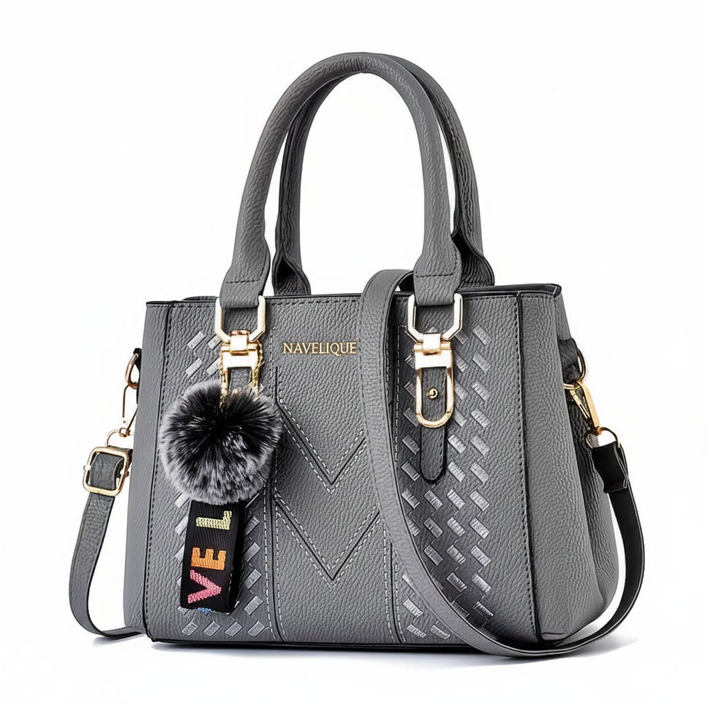 Navelique Grey Handbag - Name Left of Strap