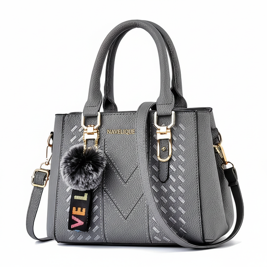 Navelique Grey Handbag - Name Left of Strap