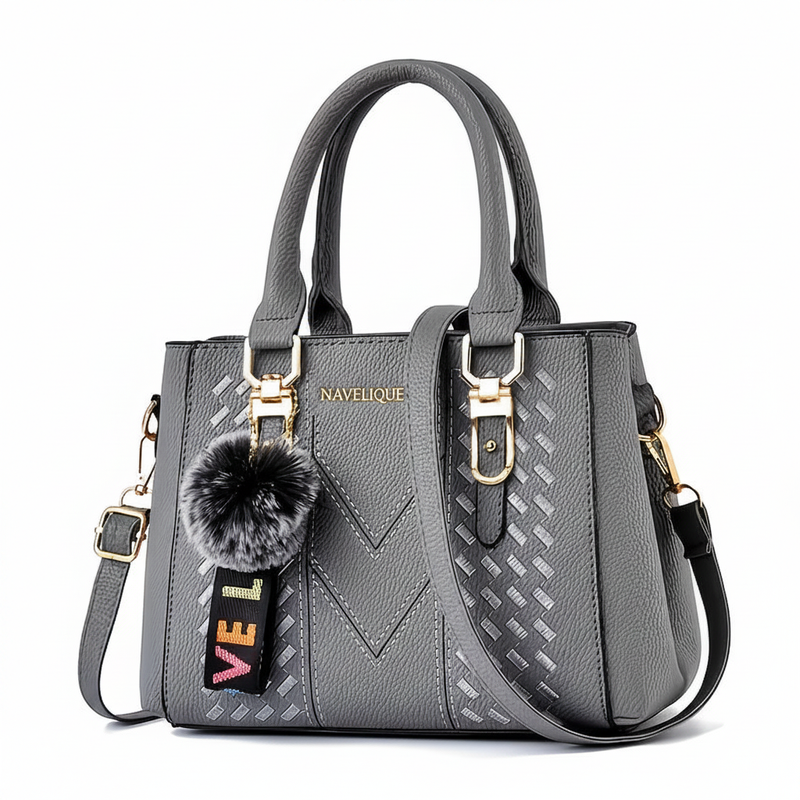 Navelique Grey Handbag - Name Left of Strap